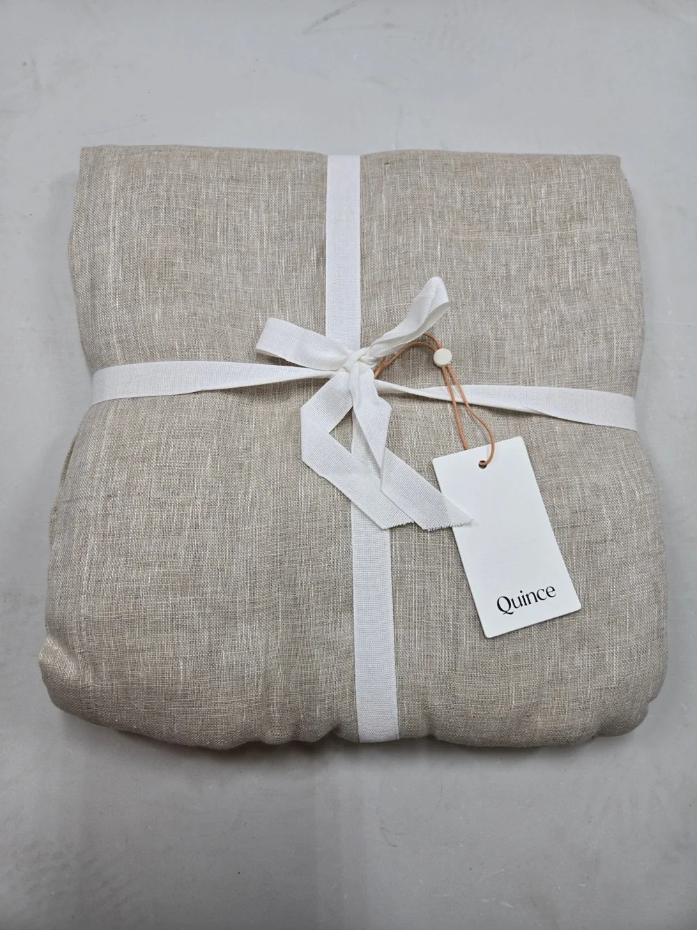 NWT QUINCE Set Of 2 48x108 European Linen Sheer Curtains Flax 9235